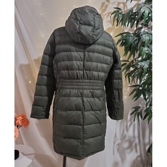MK Michael Kors Packable Down Hooded Mid Length Puffer Coat Size XL Olive Green - Picture 3 of 14
